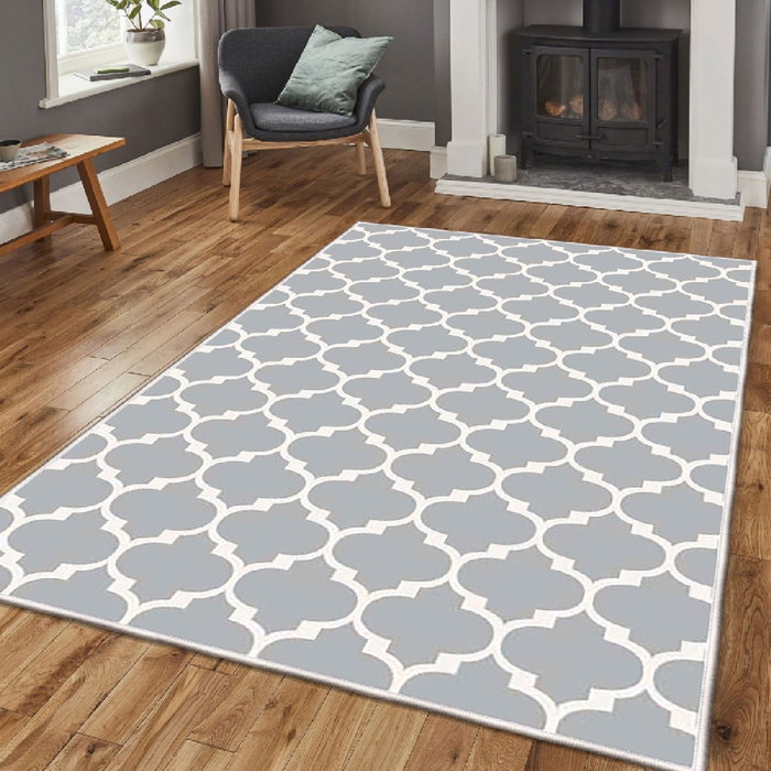 Conceptum Els1913 Alfombra de Terciopelo Gris 80 x 120 cm